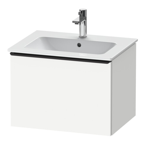 Duravit Meuble sous-lavabo D-Neo 61x46,2 cm, noir/blanc mat, 1 tiroir, suspendu