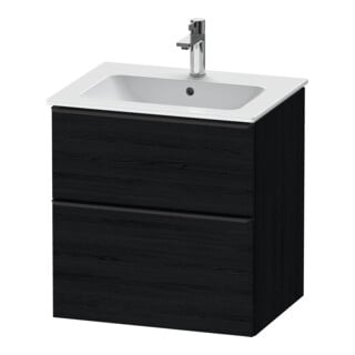 Duravit Meuble sous-lavabo D-Neo 61x46,2 cm, noir/ébène, 1 tiroir, 1 coulissant