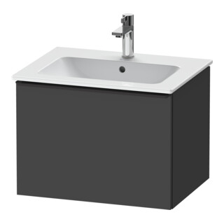Duravit Meuble sous lavabo D-Neo 61x46,2 cm, noir/Grap ma, 1 tiroir, suspendu