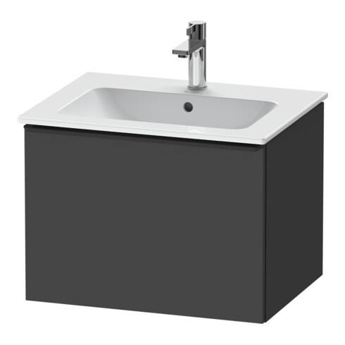 Duravit Meuble sous lavabo D-Neo 61x46,2 cm, noir/Grap ma, 1 tiroir, suspendu