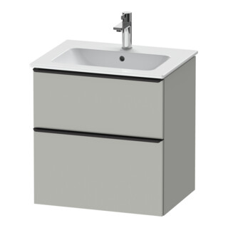 Duravit Meuble sous-lavabo D-Neo 61x46,2 cm, noir/gris mat, 1 tiroir, 1 coulissant