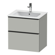 Duravit Meuble sous-lavabo D-Neo 61x46,2 cm, noir/gris mat, 1 tiroir, 1 coulissant