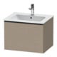 Duravit Meuble sous-lavabo D-Neo 61x46,2 cm, noir/lin, 1 tiroir, suspendu-1