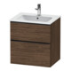 Duravit Meuble sous lavabo D-Neo 61x46,2 cm, noir/noisette, 1 tiroir, 1 coulissant-1
