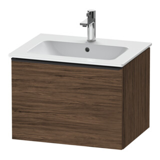 Duravit Meuble sous-lavabo D-Neo 61x46,2 cm, noir/noisette foncé, 1 tiroir, suspendu