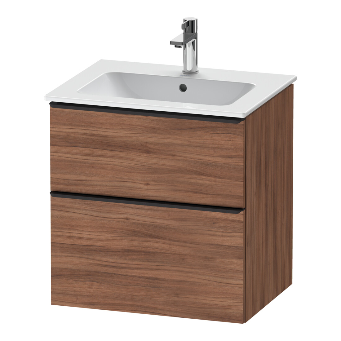 Duravit Meuble sous-lavabo D-Neo 61x46,2 cm, noir/noisette N, 1 tiroir, 1 coulissant