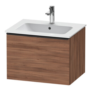 Duravit Meuble sous-lavabo D-Neo 61x46,2 cm, noir/noisette naturel, 1 tiroir, suspendu