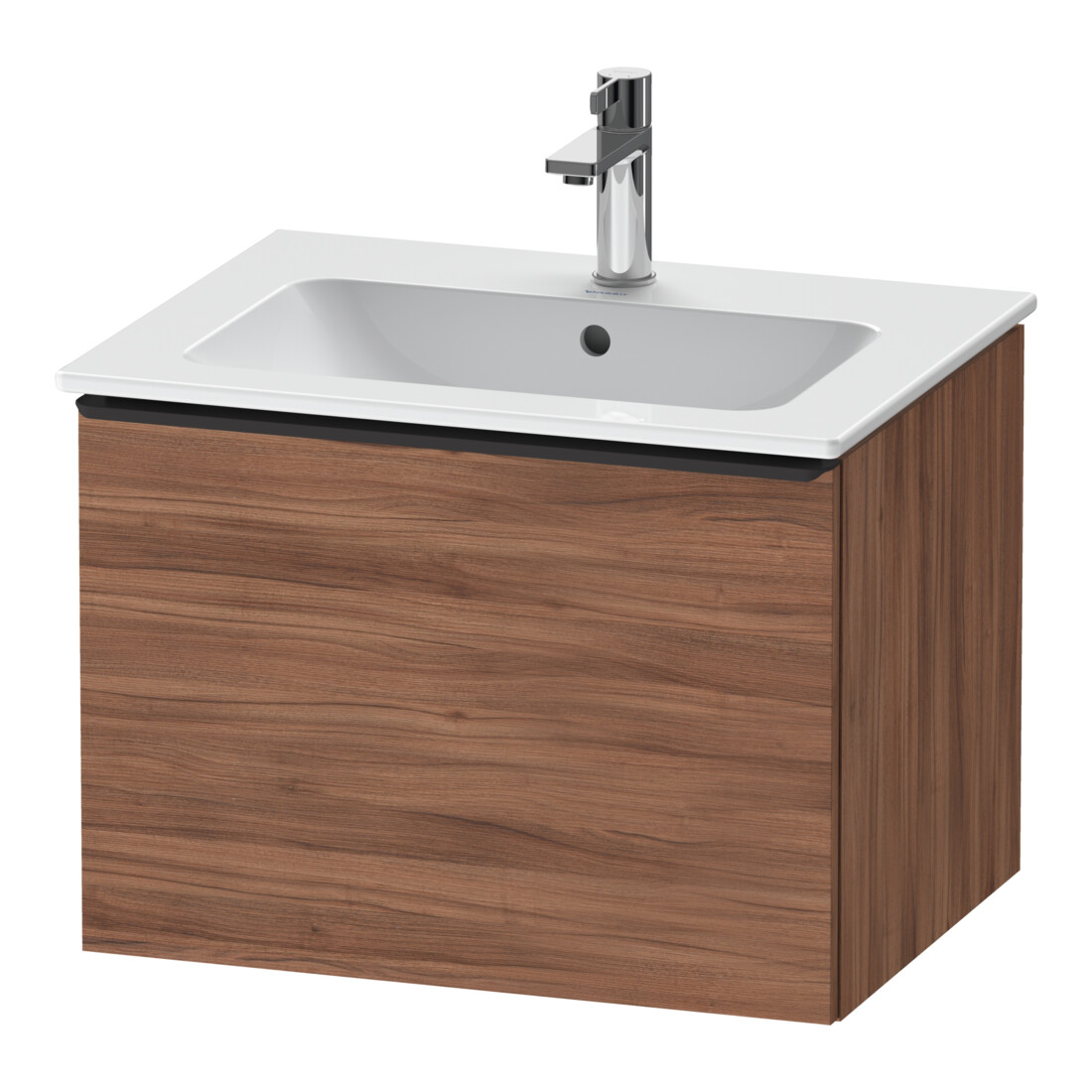 Duravit Meuble sous-lavabo D-Neo 61x46,2 cm, noir/noisette naturel, 1 tiroir, suspendu