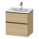 Duravit Meuble sous lavabo D-Neo 61x46,2 cm, noir/oeuf naturel, 1 tiroir, 1 coulissant-1