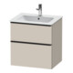 Duravit Meuble sous-lavabo D-Neo 61x46,2 cm, noir/taupe mat, 1 tiroir, 1 coulissant-1