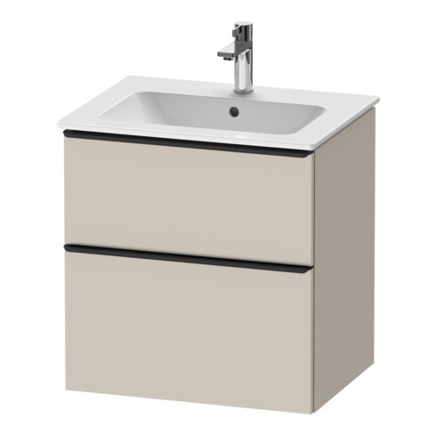 Duravit Meuble sous-lavabo D-Neo 61x46,2 cm, noir/taupe mat, 1 tiroir, 1 coulissant