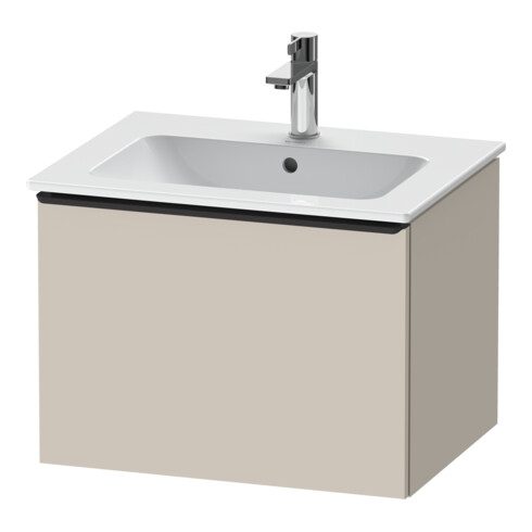 Duravit Meuble sous lavabo D-Neo 61x46,2 cm, noir/taupe mat, 1 tiroir, suspendu
