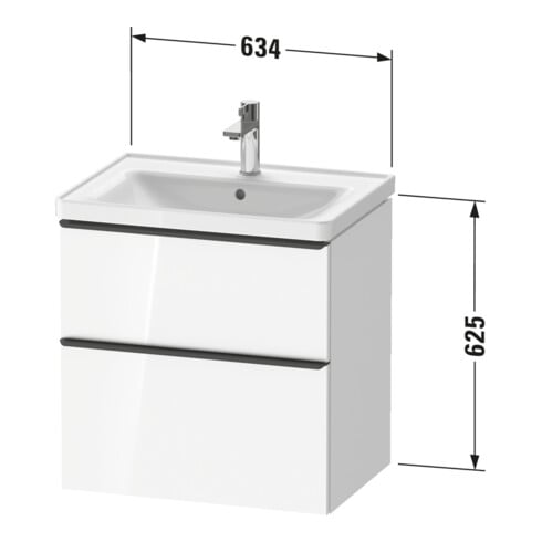Duravit Meuble sous-lavabo D-Neo 63,4x45,2 cm, b chêne clair, 1 porte, 1 tiroir