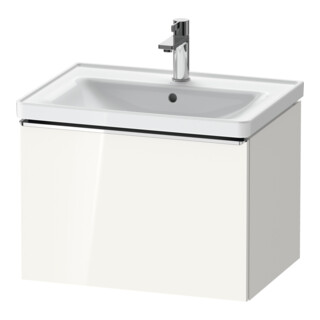 Duravit Meuble sous lavabo D-Neo 63,4x45,2 cm, chrome/blanc brillant, 1 tiroir, suspendu