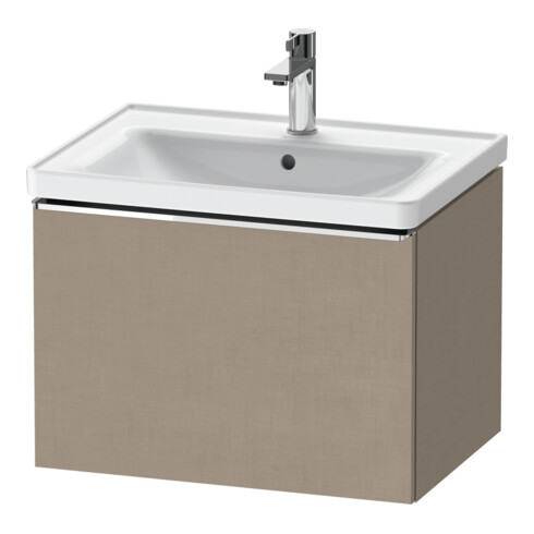 Duravit Meuble sous-lavabo D-Neo 63,4x45,2 cm, chrome/lin, 1 tiroir, suspendu