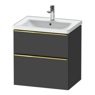Duravit Meuble sous lavabo D-Neo 63,4x45,2 cm, gris mat, 1 porte, 1 tiroir