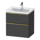 Duravit Meuble sous lavabo D-Neo 63,4x45,2 cm, gris mat, 1 porte, 1 tiroir-1