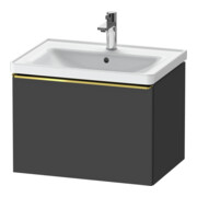 Duravit Meuble sous lavabo D-Neo 63,4x45,2 cm, gris mat, 1 tiroir, suspendu