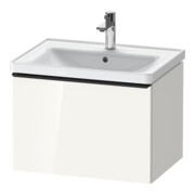 Duravit Meuble sous-lavabo D-Neo 63,4x45,2 cm, noir/blanc brillant, 1 tiroir, suspendu