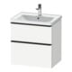 Duravit Meuble sous-lavabo D-Neo 63,4x45,2 cm, noir/blanc mat, 1 tiroir, 1 coulissant-1