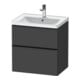 Duravit Meuble sous-lavabo D-Neo 63,4x45,2 cm, noir/Grap m, 1 porte, 1 tiroir-1