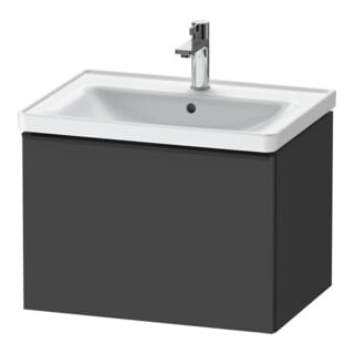 Duravit Meuble sous lavabo D-Neo 63,4x45,2 cm, noir/Grap ma, 1 tiroir, suspendu