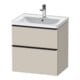 Duravit Meuble sous lavabo D-Neo 63,4x45,2 cm, noir/gris taupe, 1 porte, 1 tiroir-1