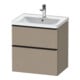 Duravit Meuble sous-lavabo D-Neo 63,4x45,2 cm, noir/lin, 1 porte, 1 tiroir-1