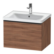 Duravit Meuble sous lavabo D-Neo 63,4x45,2 cm, noir/noisette naturel, 1 tiroir, suspendu