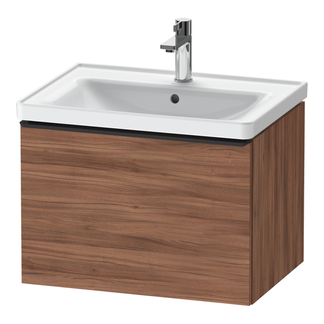 Duravit Meuble sous lavabo D-Neo 63,4x45,2 cm, noir/noisette naturel, 1 tiroir, suspendu