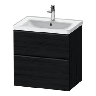 Duravit Meuble sous lavabo D-Neo 63,4x45,2 cm, noir/oeuf, 1 tiroir, 1 coulissant