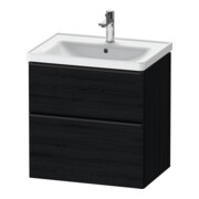 Duravit Meuble sous lavabo D-Neo 63,4x45,2 cm, noir/oeuf, 1 tiroir, 1 coulissant-1