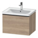 Duravit Meuble sous-lavabo D-Neo 63,4x45,2 cm, noir/œuf marbré, 1 tiroir, suspendu-1