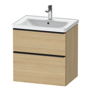 Duravit Meuble sous lavabo D-Neo 63,4x45,2 cm, noir/oeuf N, 1 tiroir, 1 coulissant