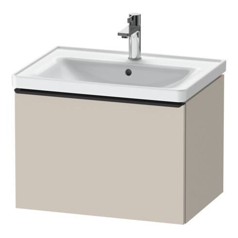 Duravit Meuble sous lavabo D-Neo 63,4x45,2 cm, noir/taupe mat, 1 tiroir, suspendu