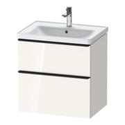 Duravit Meuble sous-lavabo D-Neo 63,4x45,2cm, noir/blanc, 1 tiroir, 1 coulissant