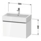 Duravit Meuble sous-lavabo D-Neo 68,4x44,2 cm, chrome/blanc mat, 1 tiroir, suspendu