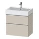 Duravit Meuble sous lavabo D-Neo 68,4x44,2 cm, chrome/taupe, 1 porte, 1 tiroir-1