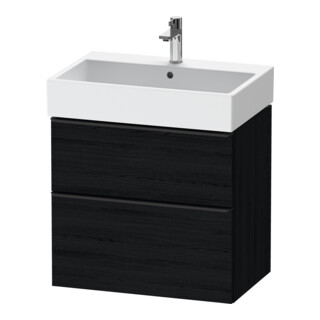 Duravit Meuble sous-lavabo D-Neo 68,4x44,2 cm, noir/œuf, 1 tiroir, 1 coulissant