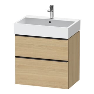 Duravit Meuble sous-lavabo D-Neo 68,4x44,2 cm, noir/œuf N, 1 tiroir, 1 coulissant