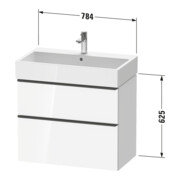 Duravit Meuble sous-lavabo D-Neo 78,4x44,2 cm, blanc poli, 1 porte, 1 tiroir-5