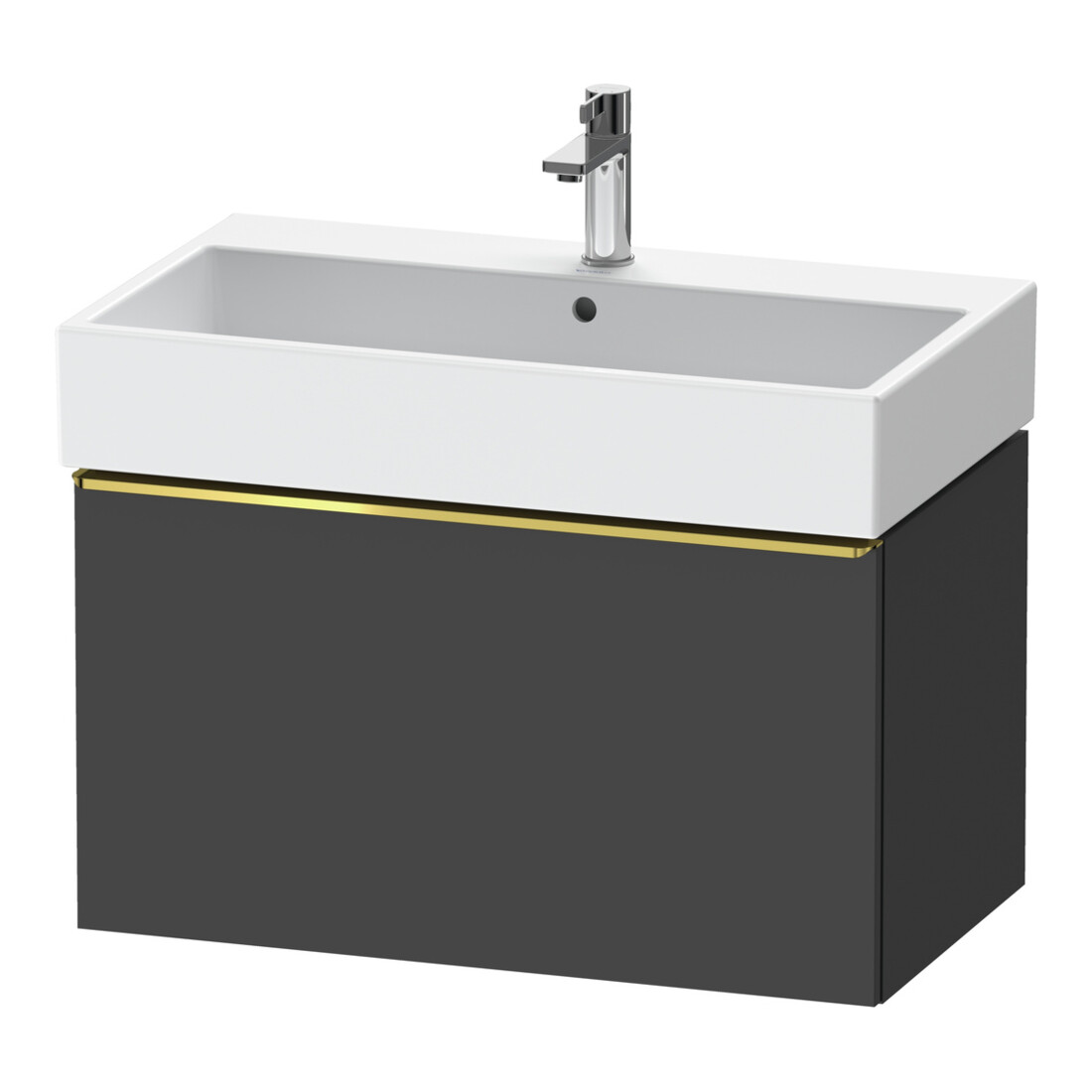 Duravit Meuble sous lavabo D-Neo 78,4x44,2 cm, gris brillant, 1 tiroir, suspendu