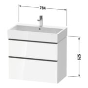 Duravit Meuble sous-lavabo D-Neo 78,4x44,2 cm, gris mat, 1 tiroir, 1 porte-5
