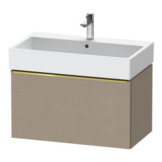 Duravit Meuble sous-lavabo D-Neo 78,4x44,2 cm, gris poli/lin, 1 tiroir, suspendu