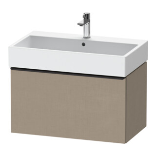 Duravit Meuble sous lavabo D-Neo 78,4x44,2 cm, noir/lin, 1 tiroir, suspendu