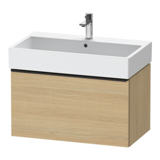Duravit Meuble sous-lavabo D-Neo 78,4x44,2 cm, noir/noyer, 1 tiroir, suspendu