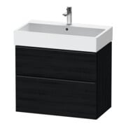 Duravit Meuble sous lavabo D-Neo 78,4x44,2 cm, noir/œuf, 1 tiroir, 1 coulissant