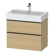 Duravit Meuble sous-lavabo D-Neo 78,4x44,2 cm, noir/œuf N, 1 tiroir, 1 coulissant