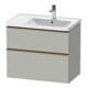 Duravit Meuble sous lavabo D-Neo 78,4x45,2 cm, 1 porte, B D, blanc/gris mat-1