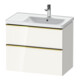 Duravit Meuble sous lavabo D-Neo 78,4x45,2 cm, 1 porte, B D, gris poli/blanc brillant-1